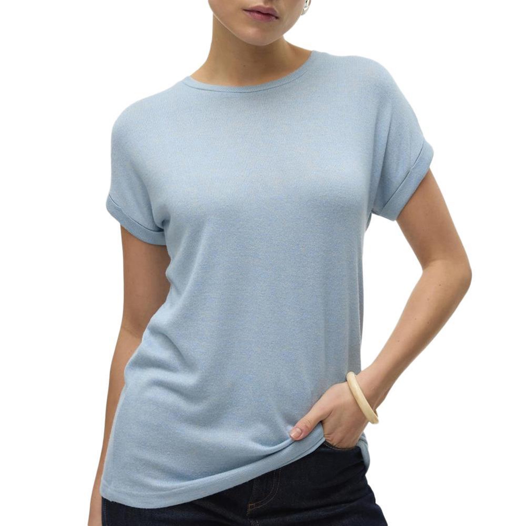 Vero Moda T Shirt  Ciel Femme Vero Moda Brianna 10291353. Coloris disponibles : Bleu