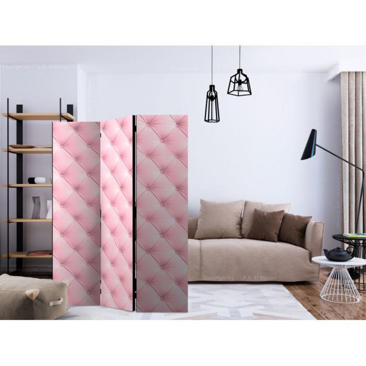 Paris Prix Paravent 3 Volets  Candy Marshmallow  135x172cm