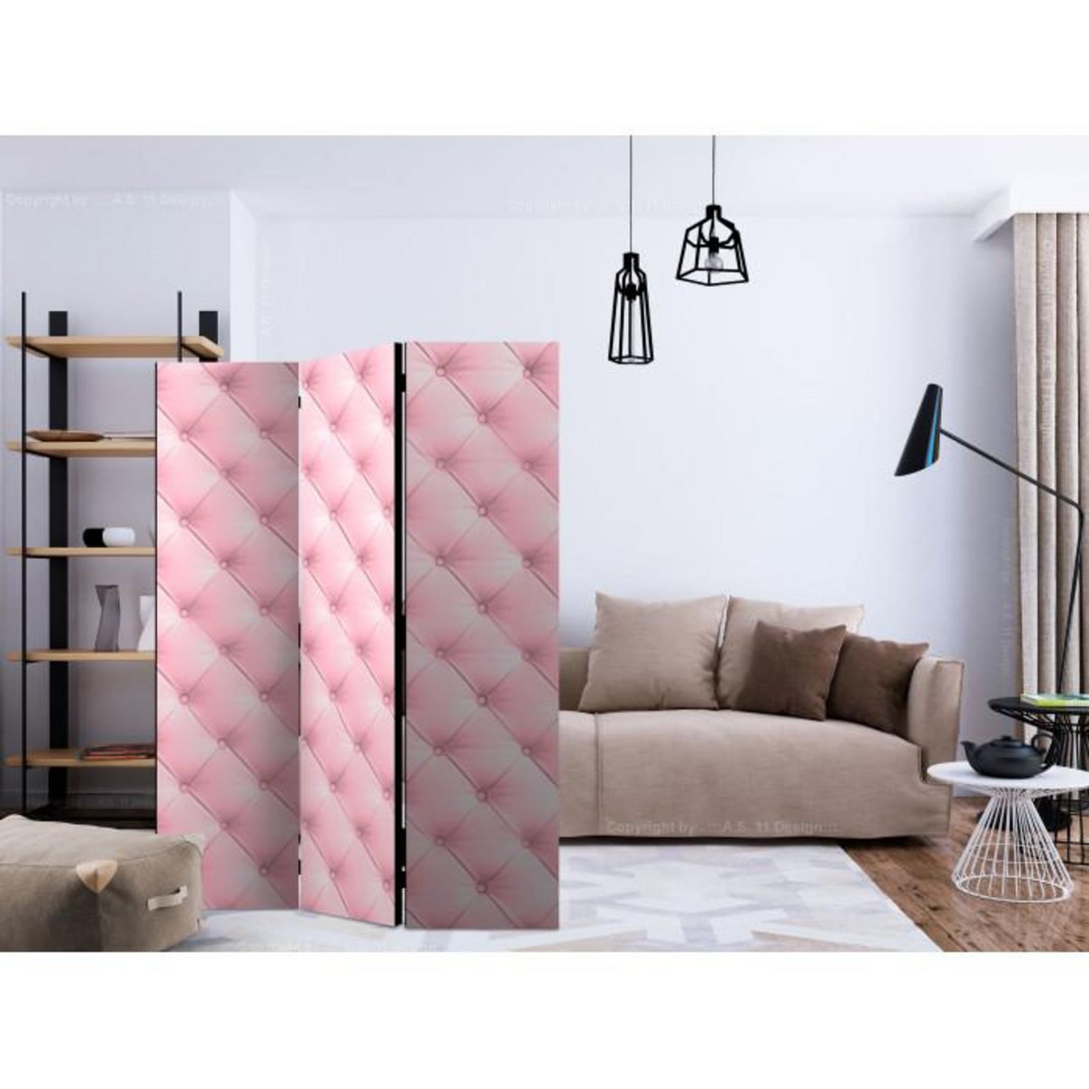 Paris Prix Paravent 3 Volets  Candy Marshmallow  135x172cm