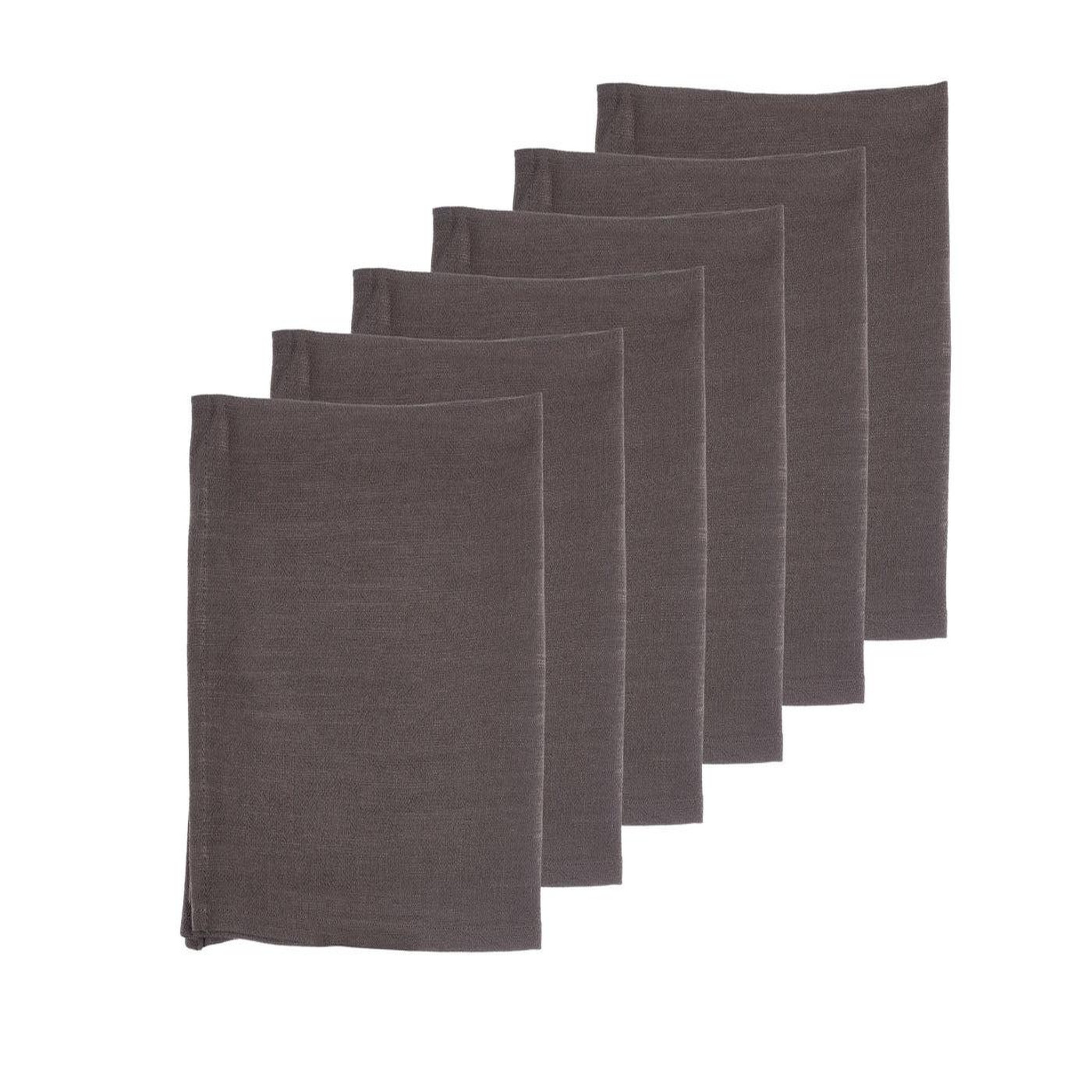 BJORN Serviette de table - 6 pièces - Lin et coton chocolat
