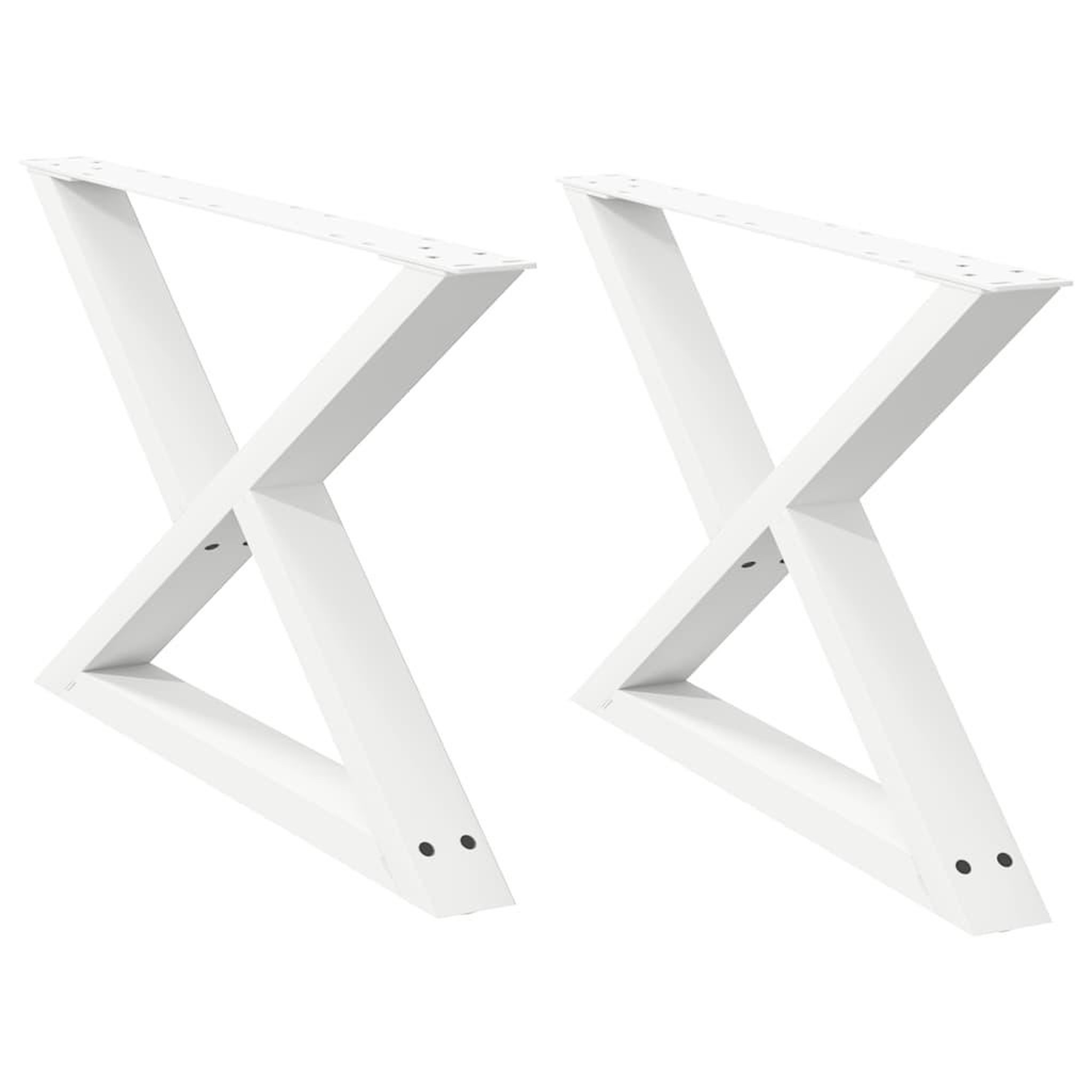 Voir la diapositive 2 : VIDAXL Pieds de table basse 2 pcs blanc 70x(42-43,3) cm acier
