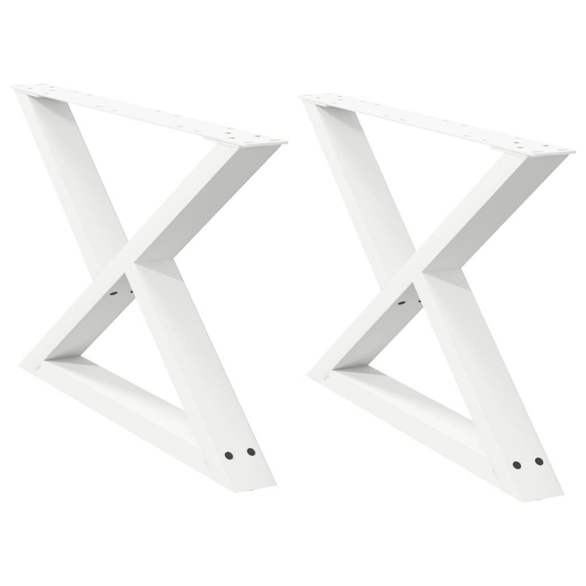 VIDAXL Pieds de table basse 2 pcs blanc 70x(42-43,3) cm acier