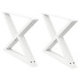 Voir la diapositive 2 : VIDAXL Pieds de table basse 2 pcs blanc 70x(42-43,3) cm acier