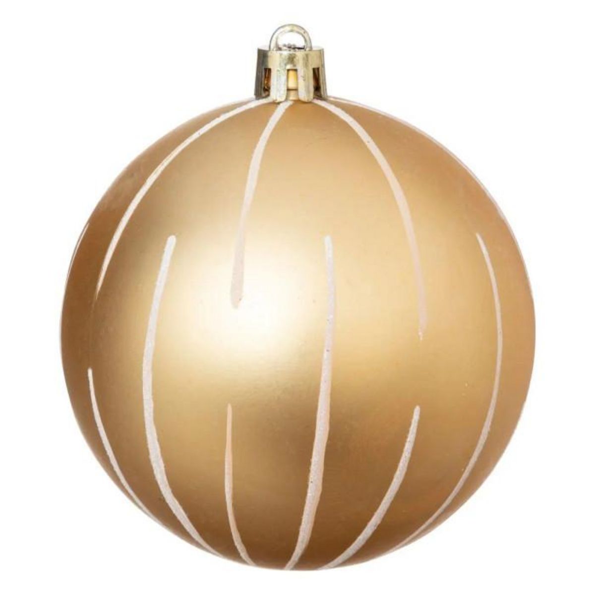 ATMOSPHERA Lot de 8 Boules de Noël  Maison des Couleurs  8cm Or & Blanc