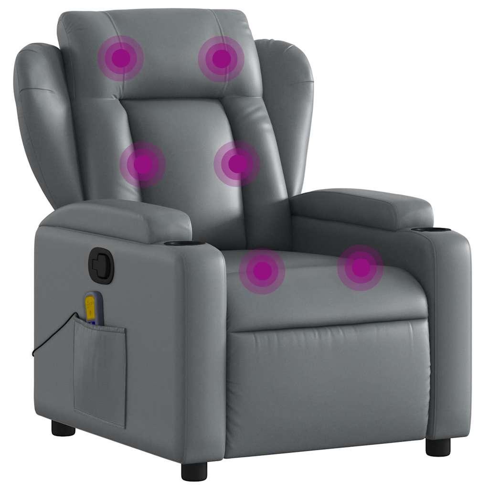 Voir la diapositive 2 : VIDAXL Fauteuil de massage inclinable Gris Similicuir