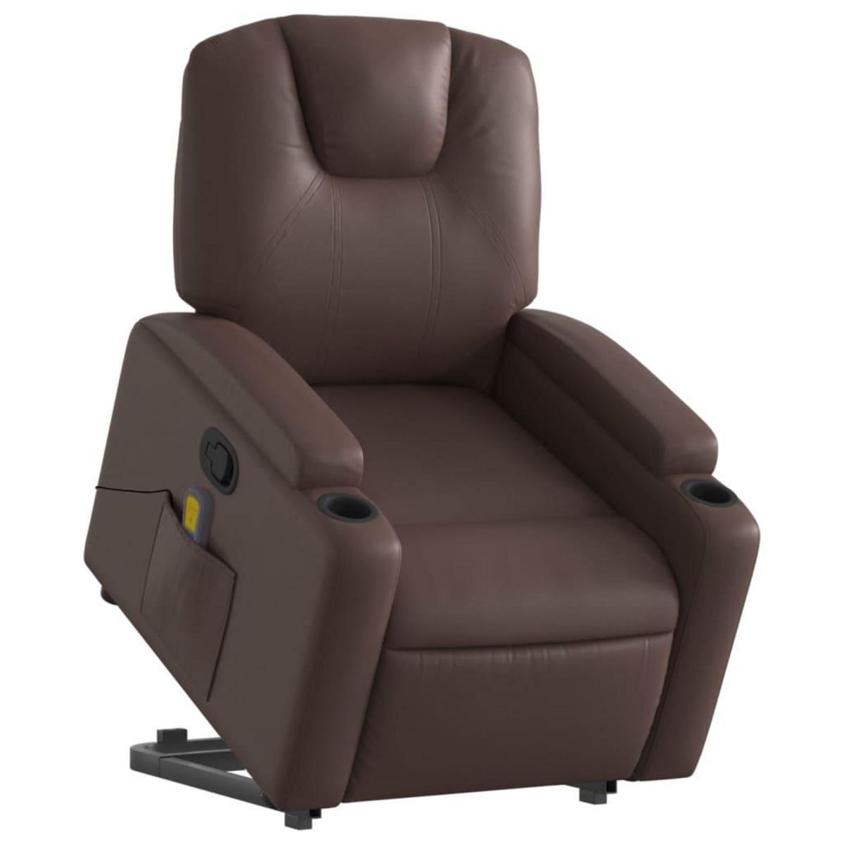 VIDAXL Fauteuil inclinable de massage Marron Similicuir
