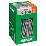 CENTRALE BRICO Lot de 100 vis acier tête fraisée torx SPAX, Diam.5 mm x L.100 mm