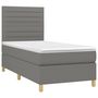 Voir la diapositive 3 : VIDAXL Sommier a lattes de lit avec matelas Gris fonce 80x200 cm Tissu