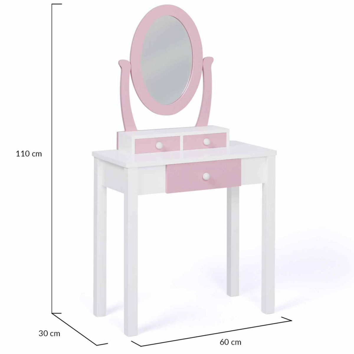 ID MARKET Coiffeuse enfant BETTANY avec miroir et tabouret