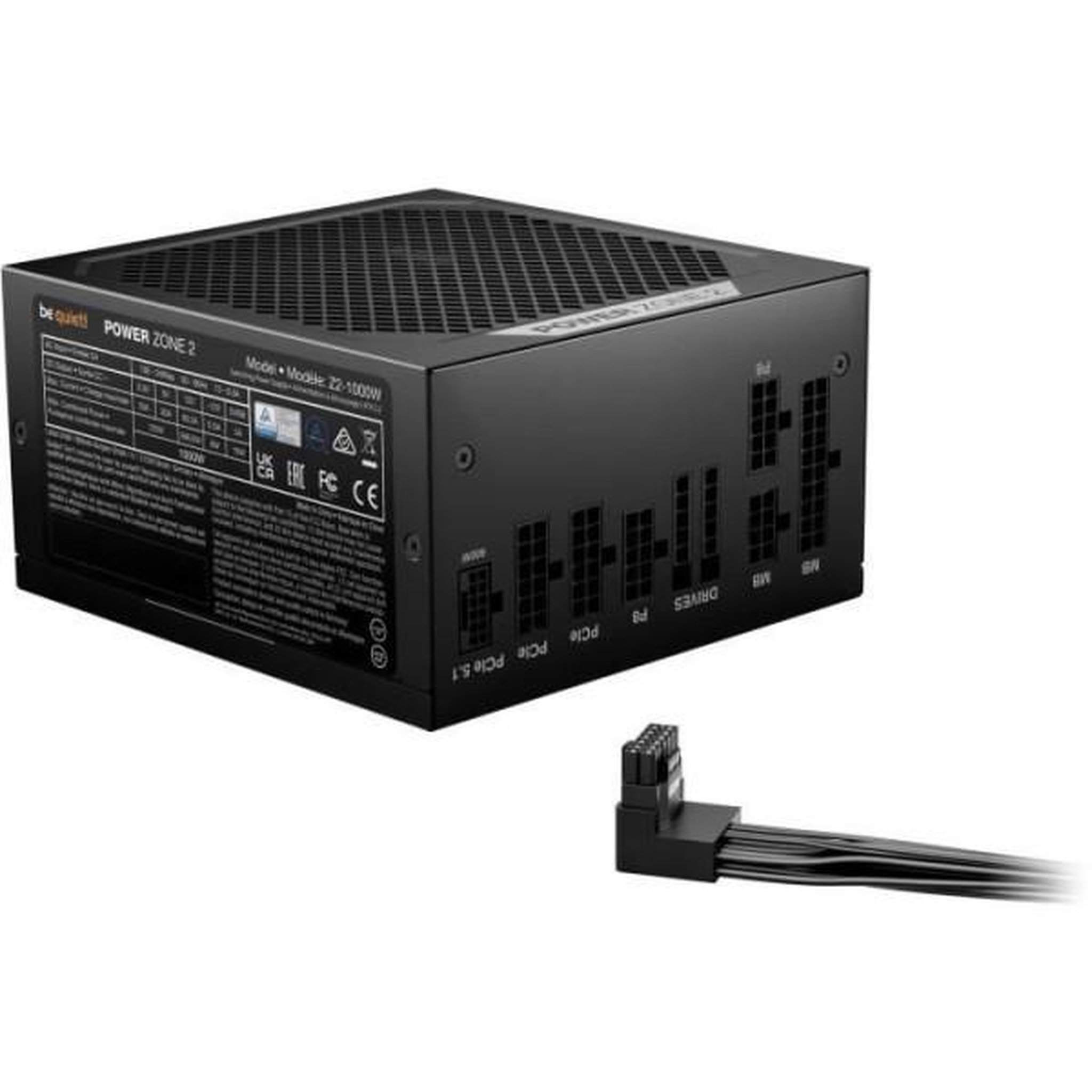 Voir la diapositive 2 : BE QUIET Alimentation PC - BE QUIET! - POWER ZONE 2 - 1000 W - Certifié 80 Plus Platinum - Modulaire