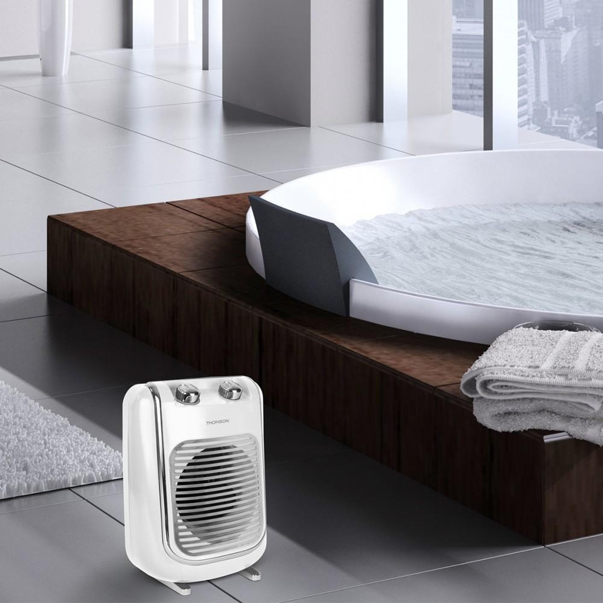 THOMSON Soufflant céramique salle de bain mobile électrique THOMSON Fifty thsf 2000 W