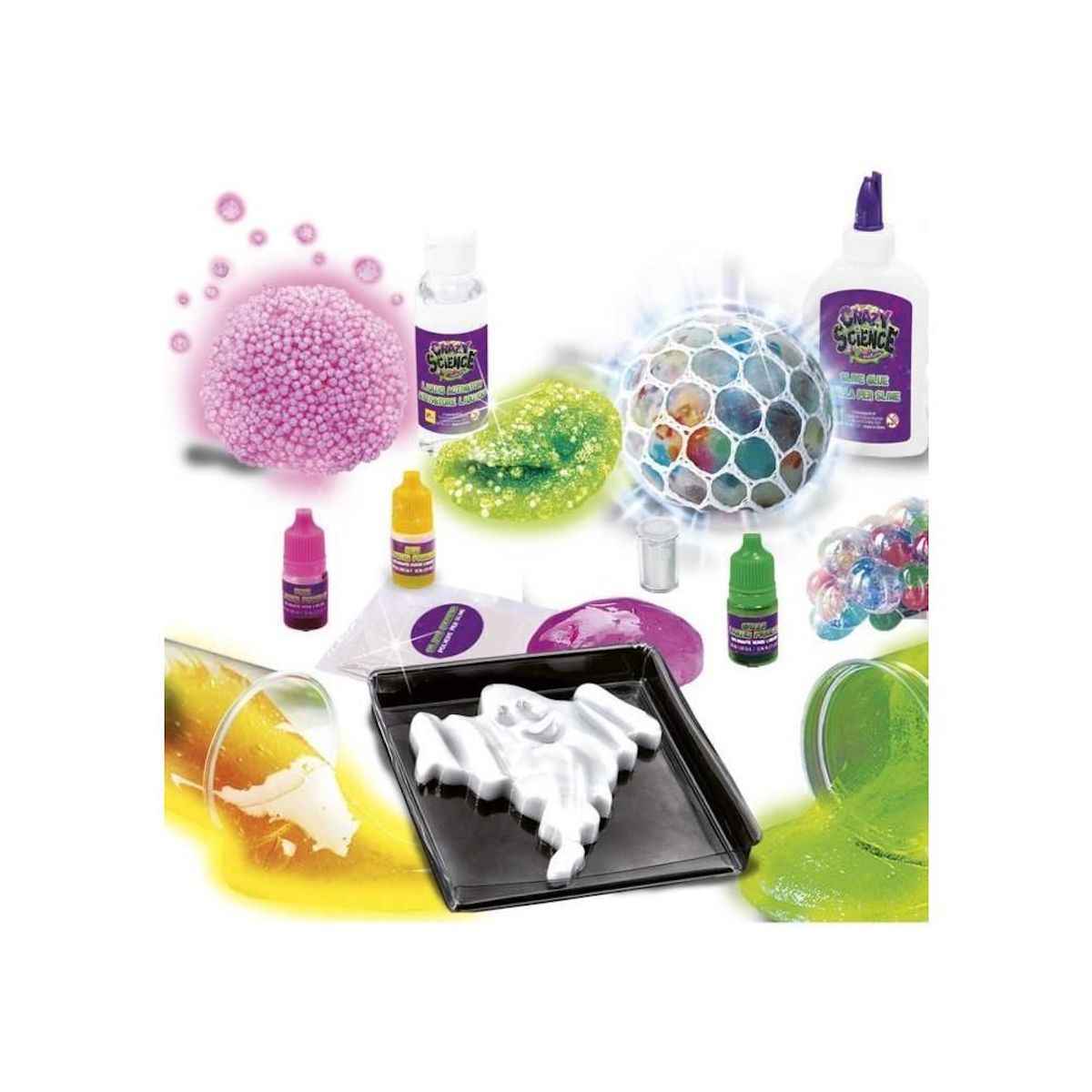 LISCIANI GIOCHI Slime de la Nuit - Kit Scientifique - CRAZY SCIENCE - Phosphorescent, Composants lumineux