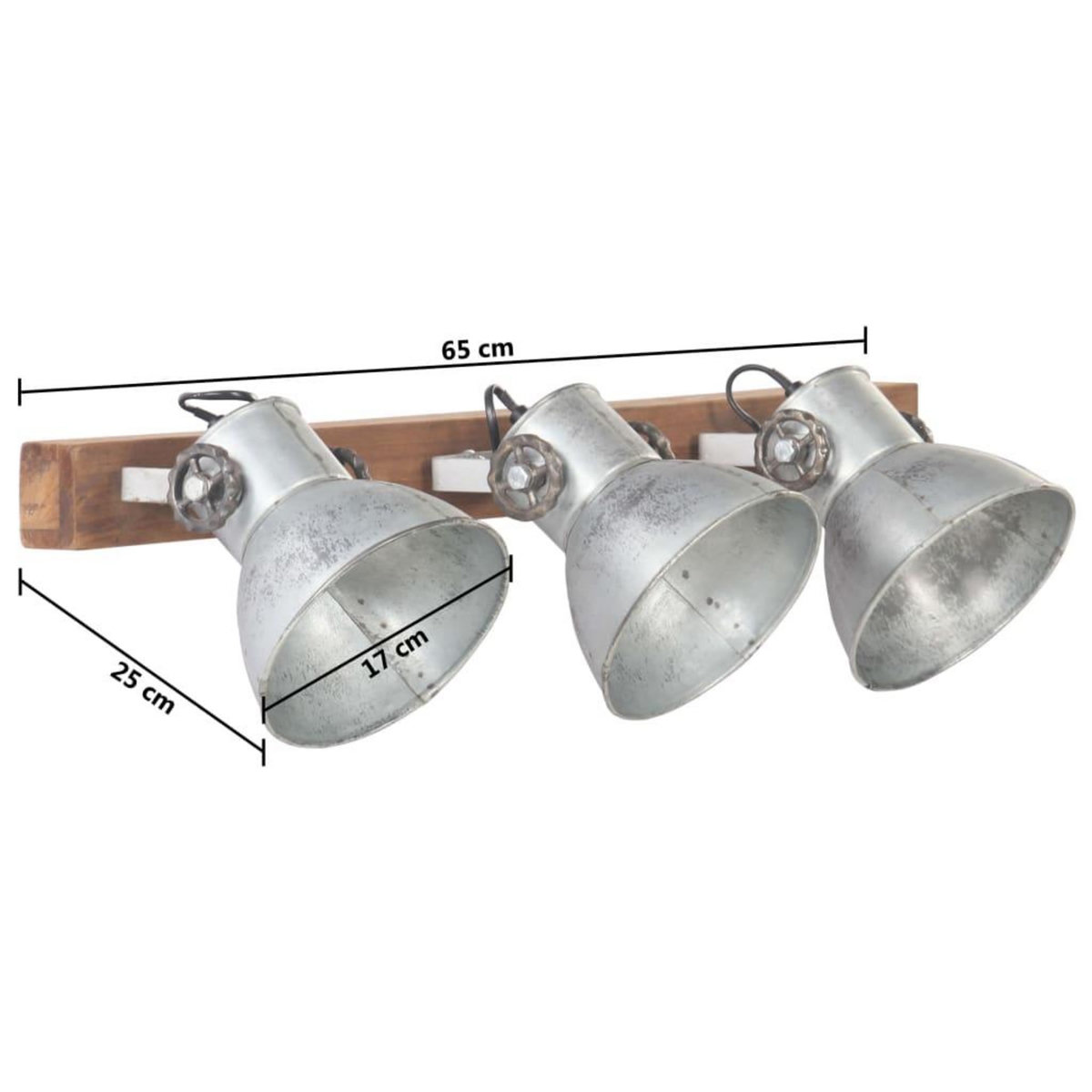 VIDAXL Lampe murale industrielle Argente 65x25 cm E27