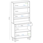 Voir la diapositive 6 : ID MARKET Buffet de cuisine 80 CM CINA 4 portes + tiroir façon hêtre et blanc