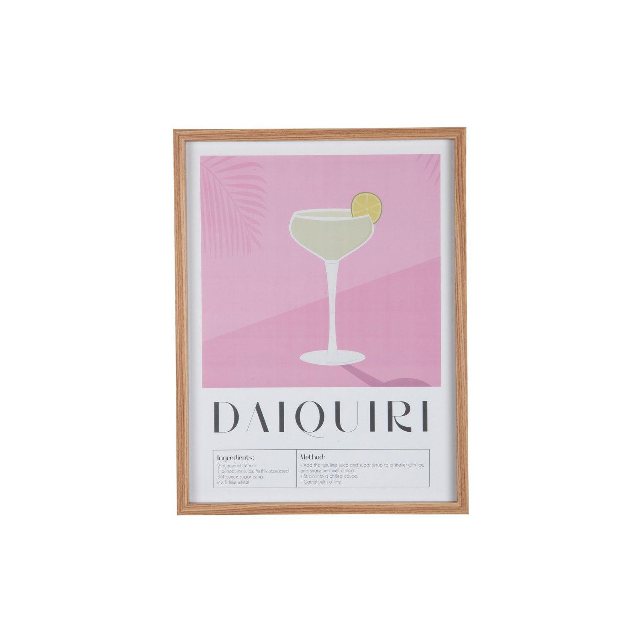 Voir la diapositive 1 : PRESENT TIME Affiche encadrée cocktail