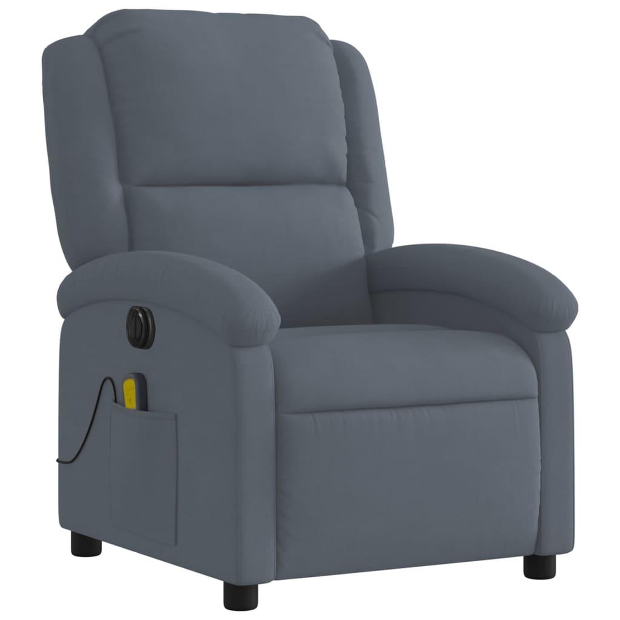 Voir la diapositive 4 : VIDAXL Fauteuil inclinable de massage electrique gris fonce velours