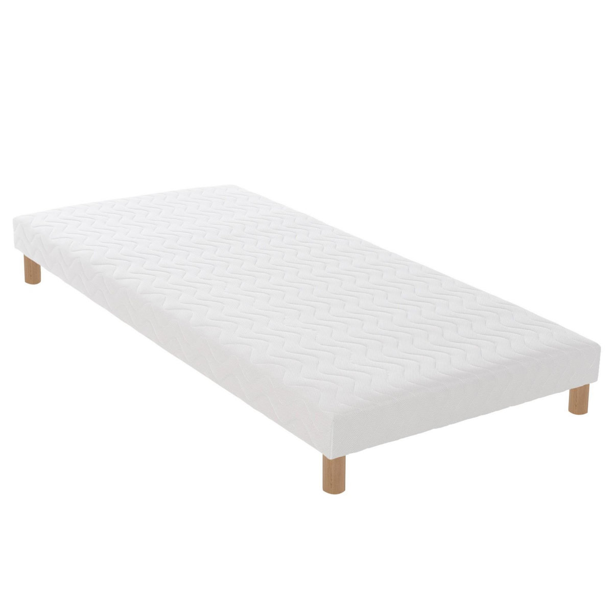 IDLITERIE Ensemble matelas mémoire de forme + sommier + oreiller + couette - fabrication 100% française - matelas bi-confort