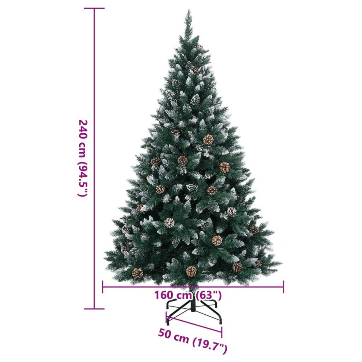VIDAXL Sapin de Noël artificiel 300 LED 240 cm