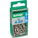 CENTRALE BRICO Lot de 25 vis inox tête fraisée torx SPAX, Diam.4 mm x L.30 mm