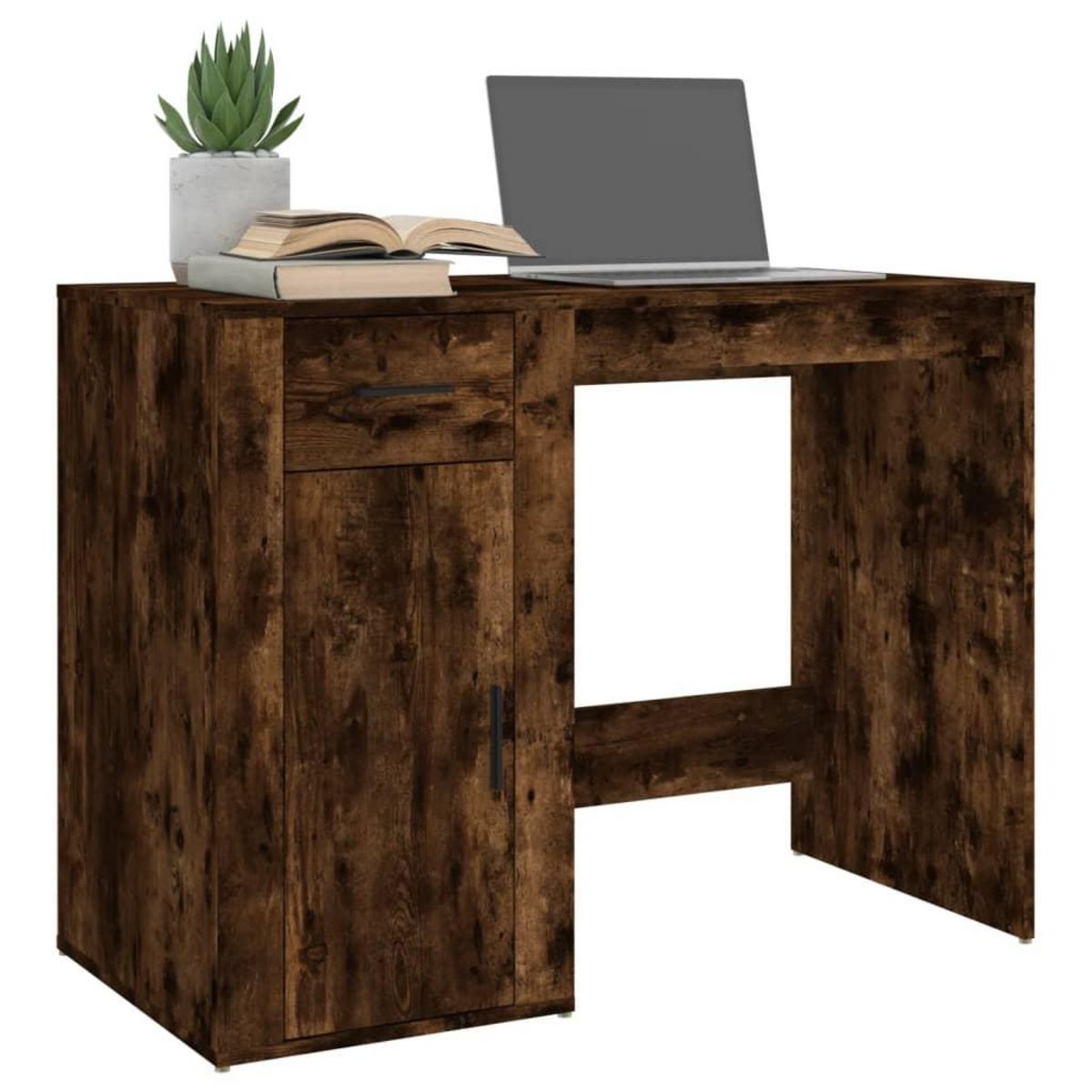 VIDAXL Bureau Chene fume 100x49x75 cm Bois d'ingenierie