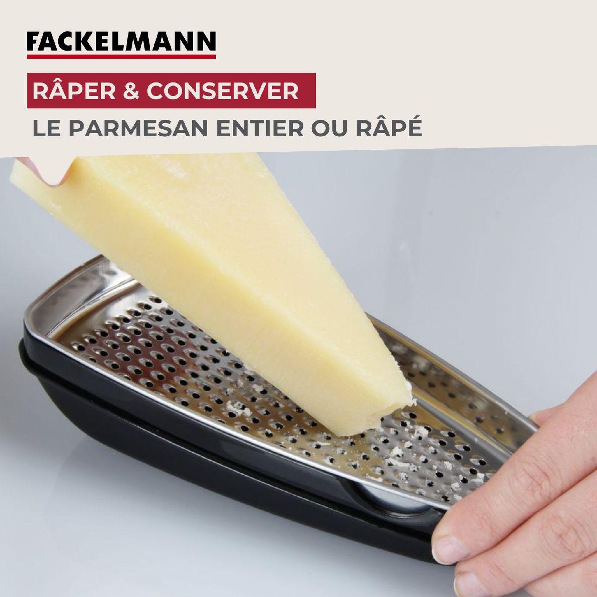 Voir la diapositive 5 : Fackelmann Duo râpe à zeste longue à gros grain avec couvercle de protection 42 cm et râpe à parmesan et sa boîte de rangement 19 cm fm professional gourmet