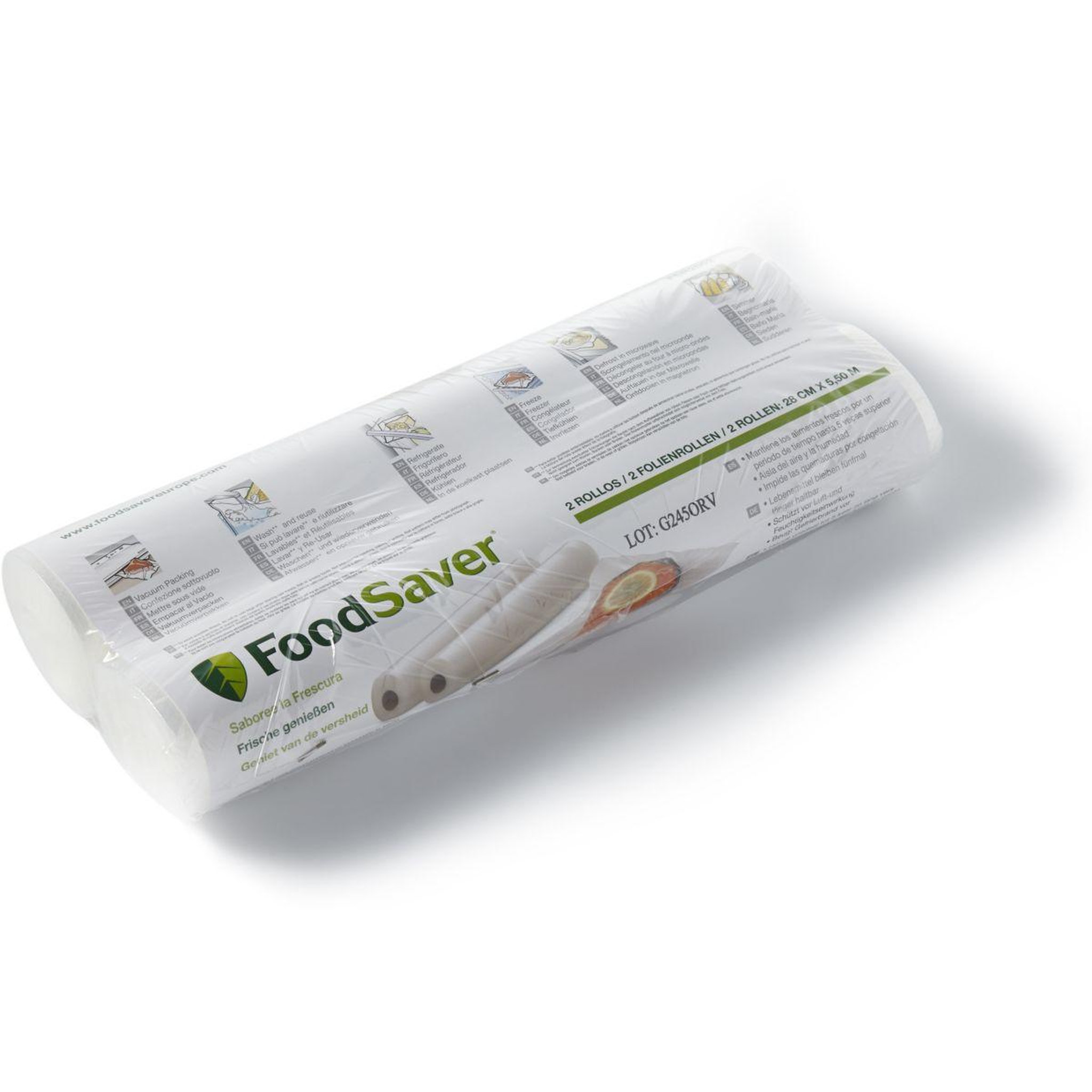 FOODSAVER Sac sous vide FSR2802 : 2 rouleaux 28cm sur 5,5 m