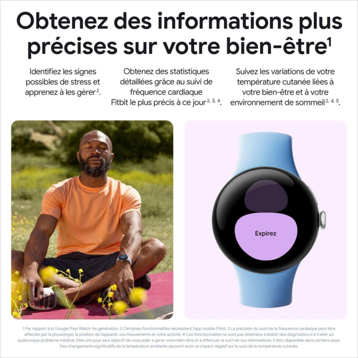 GOOGLE Montre connectée Pixel Watch 2 Argent Poli/ Bleu Azur 4G