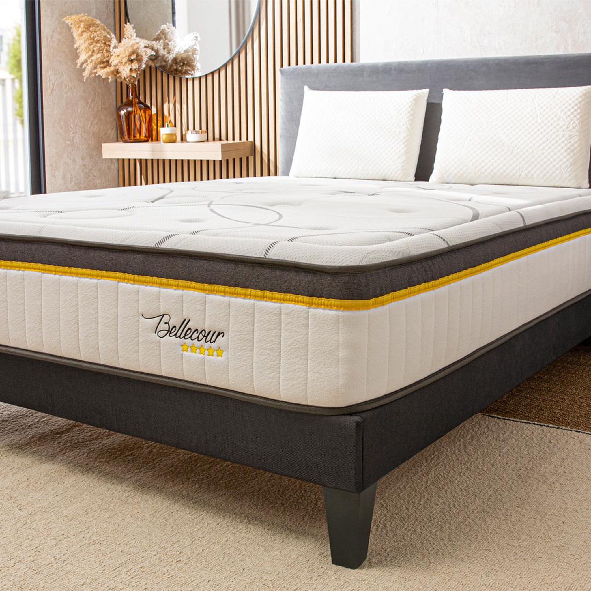 Voir la diapositive 6 : BELLECOUR Bellecour literie | ensemble bellecour 3.0 | matelas ressorts ensachés + sommier bois