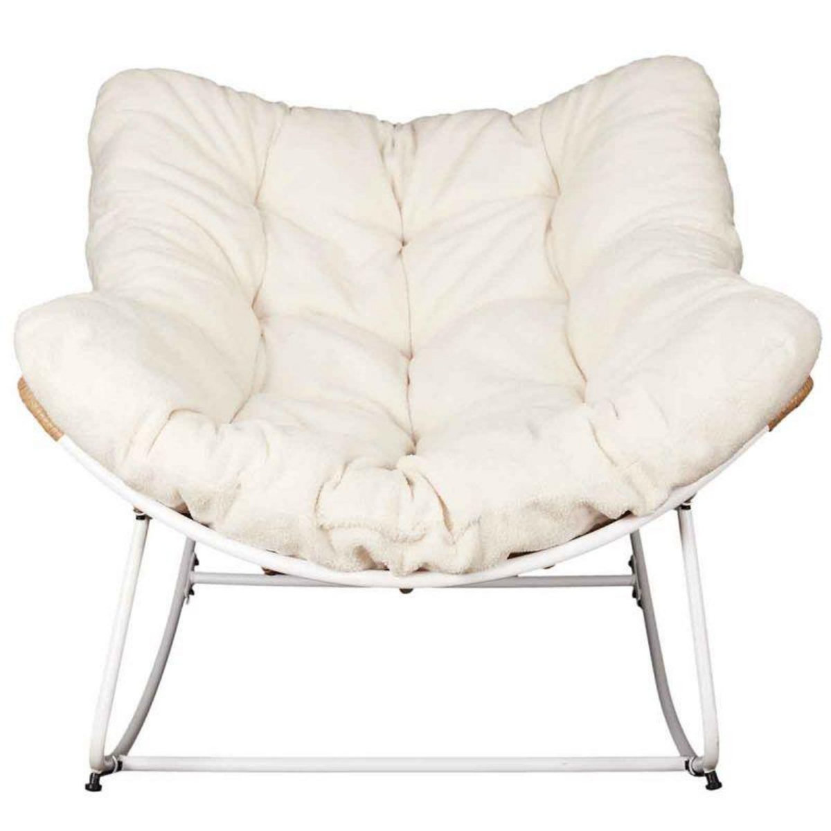 Paris Prix Fauteuil Design  Odin  110cm Naturel & Blanc