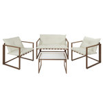 The Home Deco Factory Salon de jardin Halden - Blanc et marron