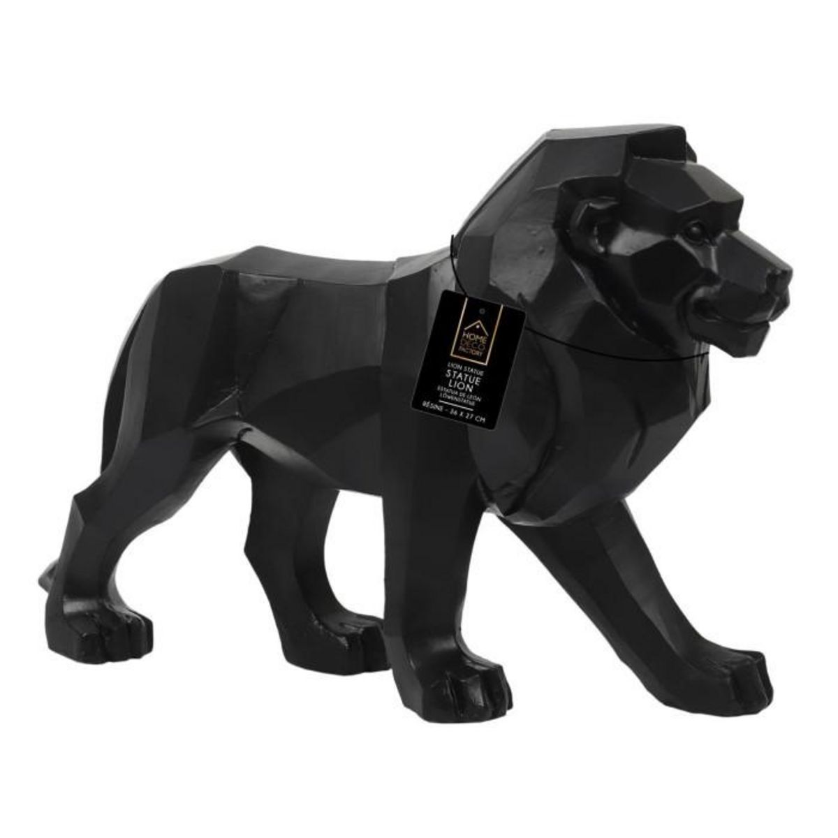 Paris Prix Statuette Déco  Lion Origami  33cm Noir
