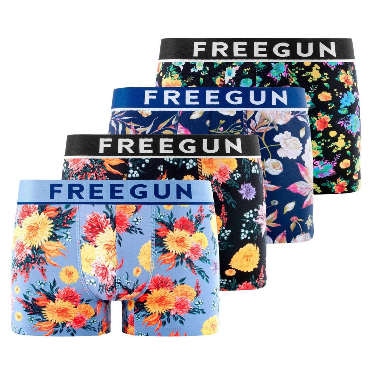 FREEGUN Lot de 4 boxers homme en coton Signature Sergio