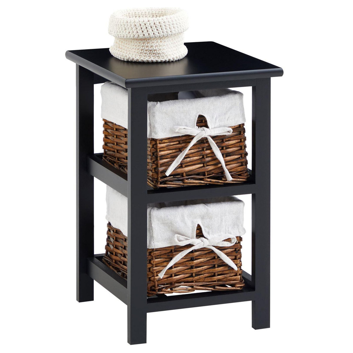 IDIMEX Table de chevet NOKOMIS avec 2 paniers en bois