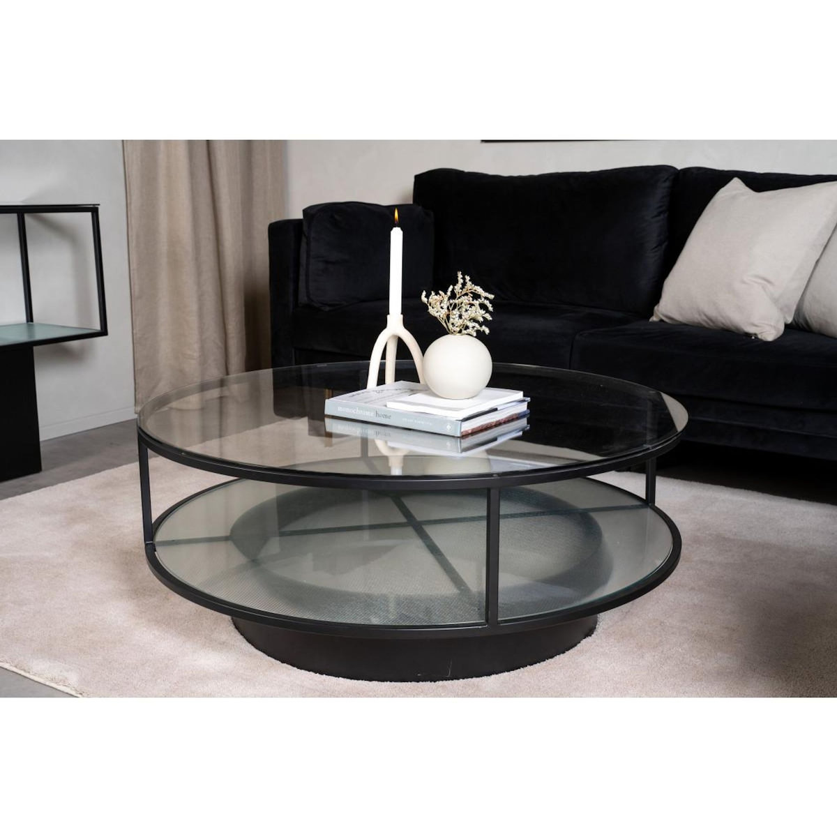 Paris Prix Table Basse Design en Verre  Falsterbo  100cm Noir