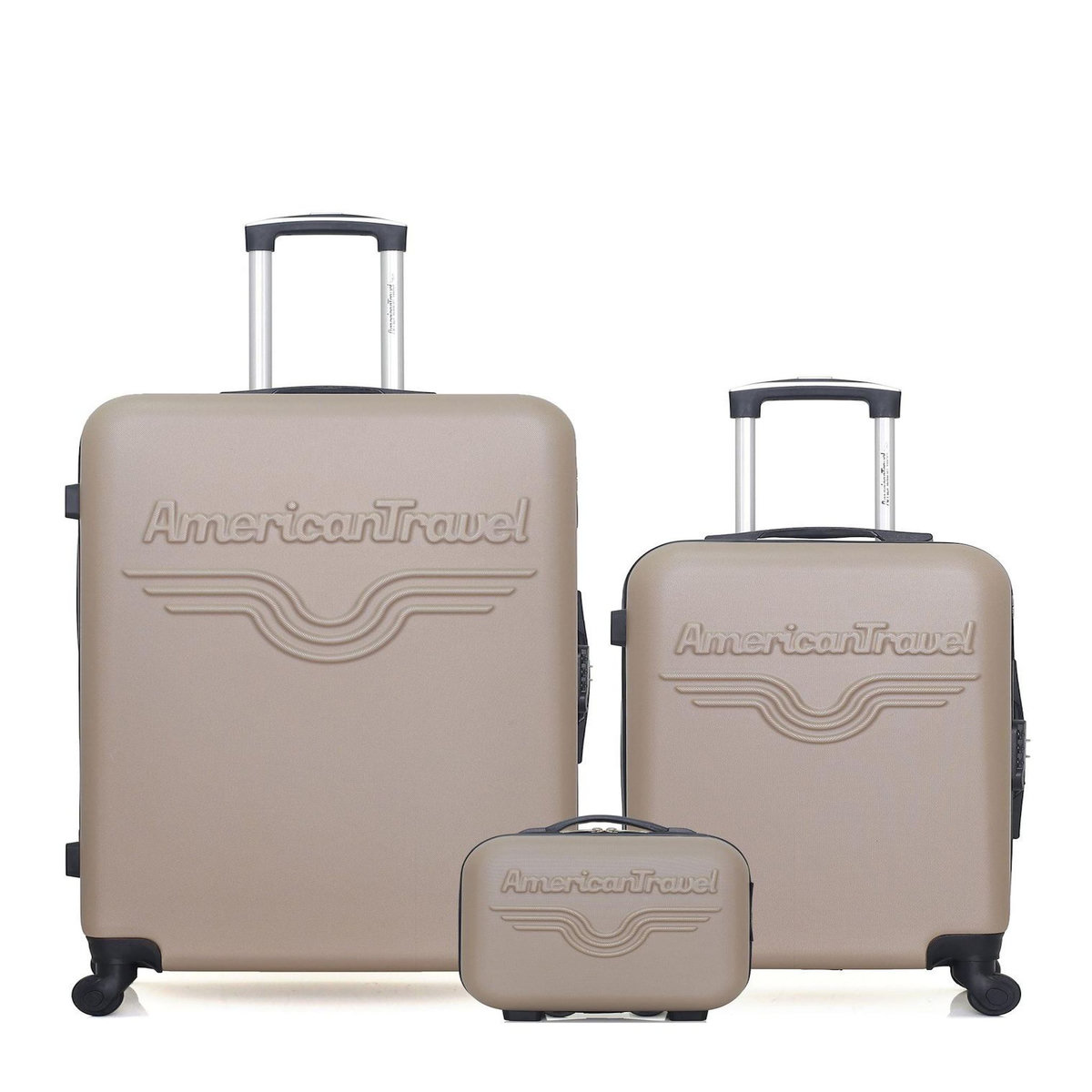 AMERICAN TRAVEL AMERICAN TRAVEL - LOT DE 3 - Valises grand format, cabine et vanity CHELSEA