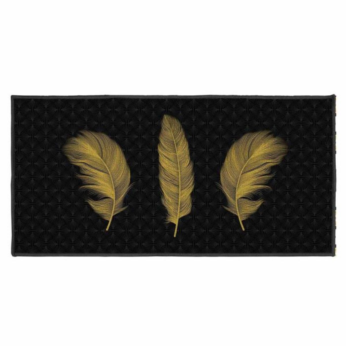 Paris Prix Tapis Déco Imprimé  Himalaya  50x120cm Noir & Or