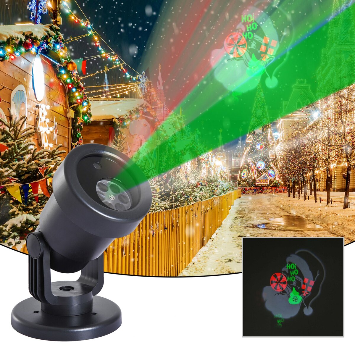 HOMCOM Projecteur LED éclairage de Noël intérieur extérieur motif Noël  surface projection ajustable 10-30 m² noir pas cher 
