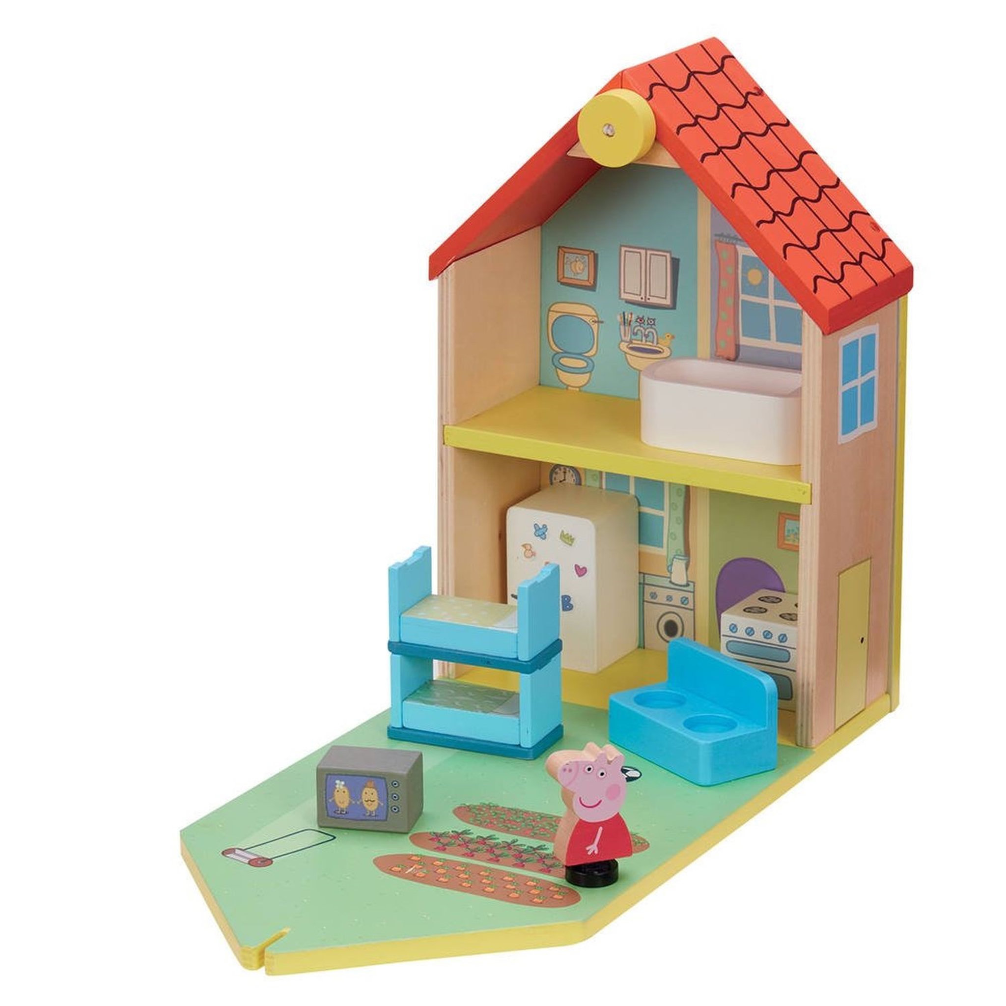 Voir la diapositive 1 : GIOCHI PREZIOSI Peppa Pig Maison classique en bois avec 1 personnage