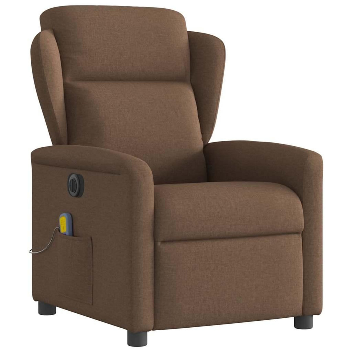 VIDAXL Fauteuil inclinable de massage electrique marron tissu