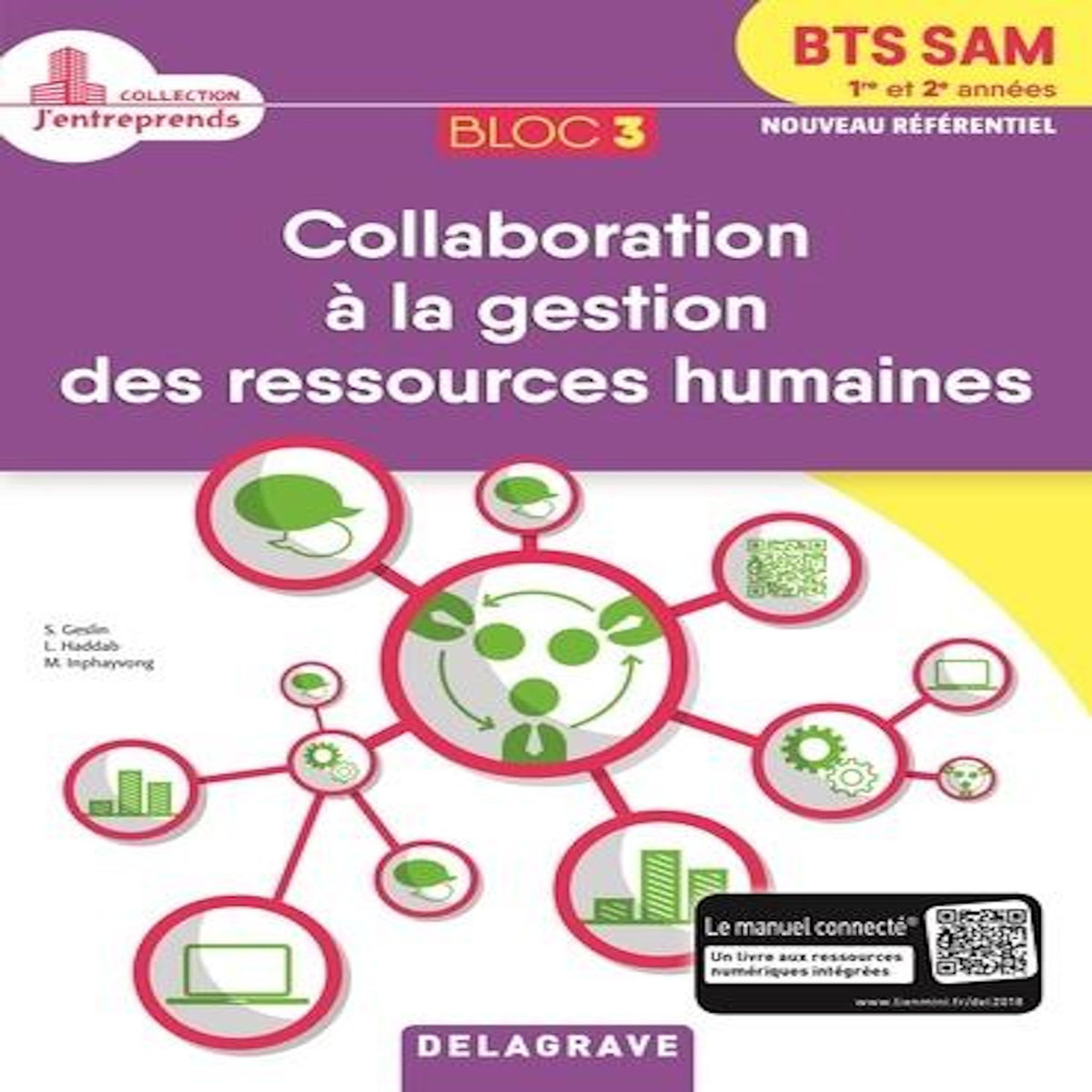 BLOC 3 - COLLABORATION A LA GESTION DES RESSOURCES HUMAINES BTS SAM 1RE & 2E  ANNEE . POCHETTE ELEVE, EDITION 2018, Delagrave