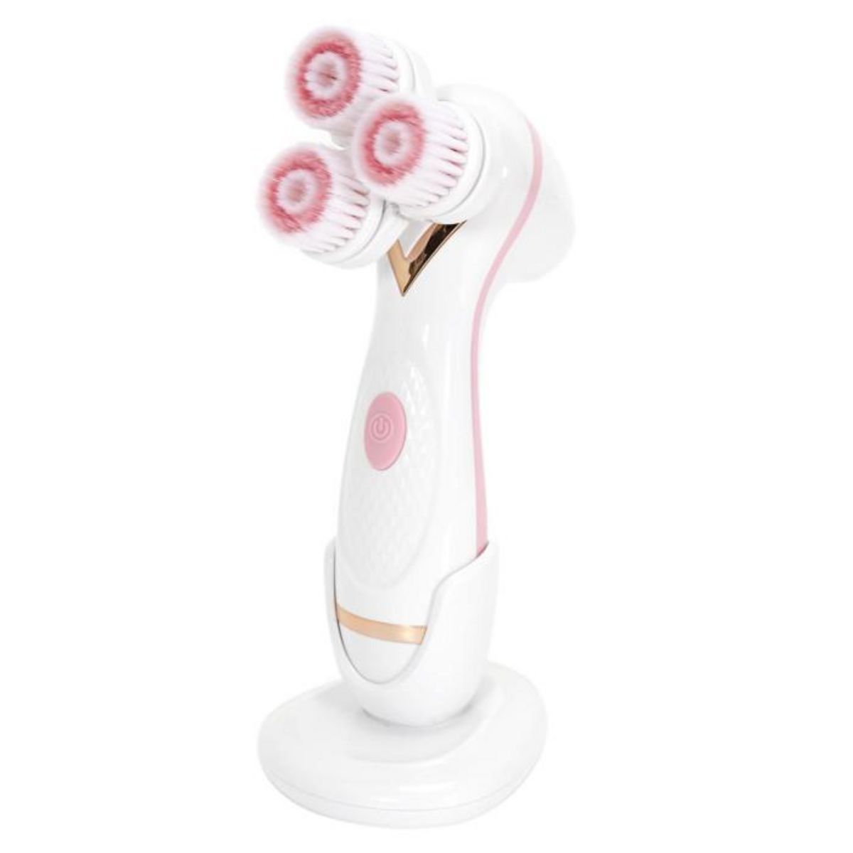 Paris Prix Brosse Nettoyante Visage  2 Têtes  17cm Blanc