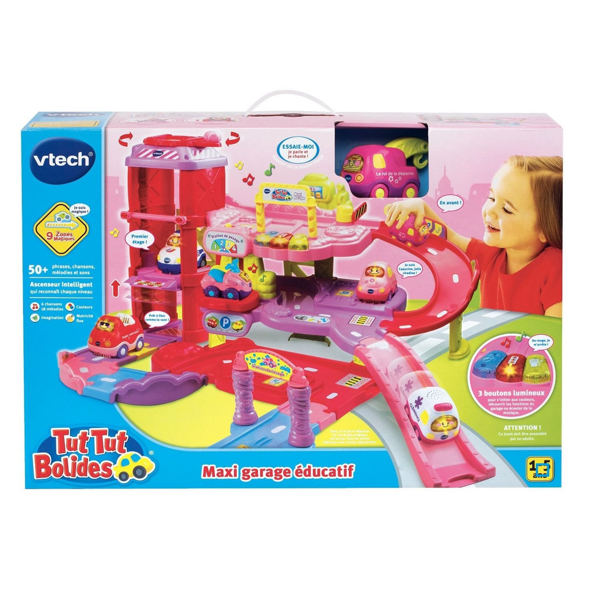 VTECH Maxi garage éducatif rose +Yann, roi de la dépanne - Tut Tut Bolides