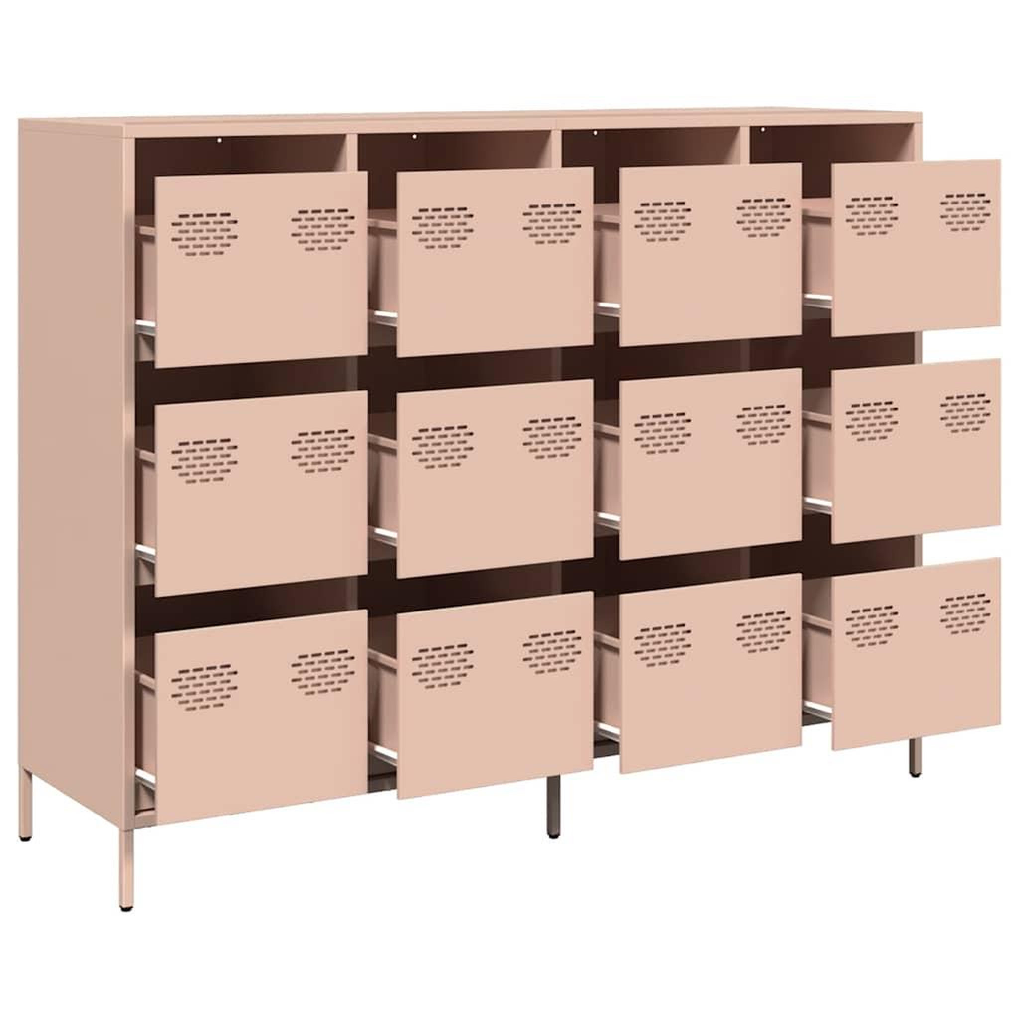 Voir la diapositive 4 : VIDAXL Buffet rose 135x39x103,5 cm acier lamine a froid