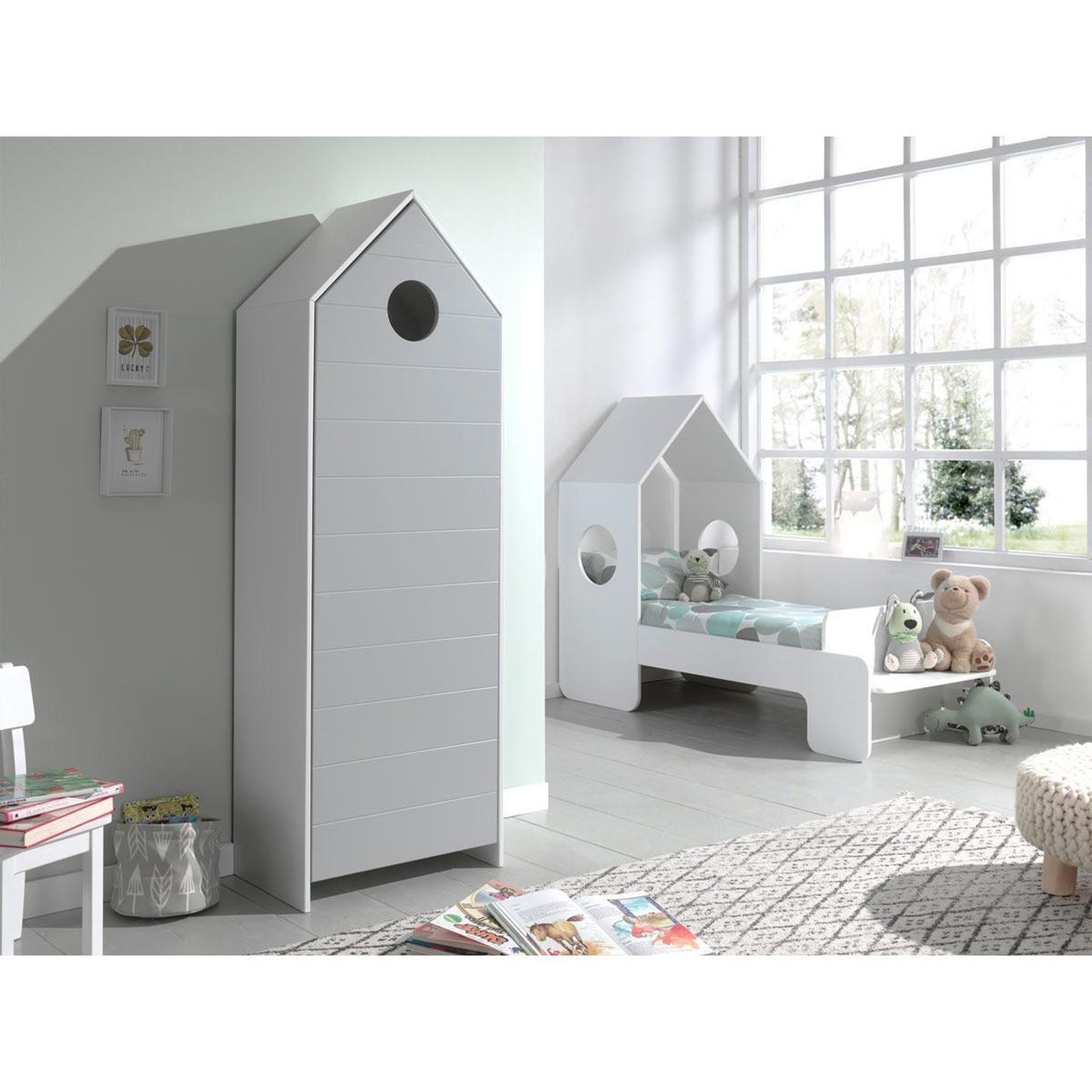 Voir la diapositive 6 : Paris Prix Pack - étagère & armoire 4 niveaux  casami  171cm blanc & gris