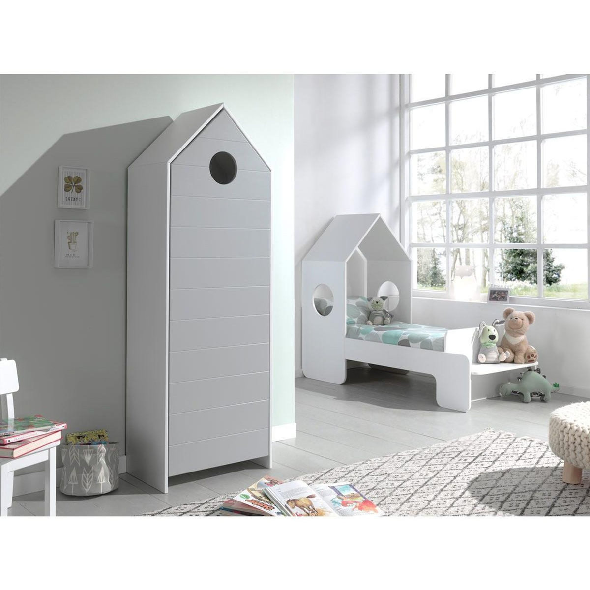 Paris Prix Pack - Étagère & Armoire 4 Niveaux  Casami  171cm Blanc & Gris