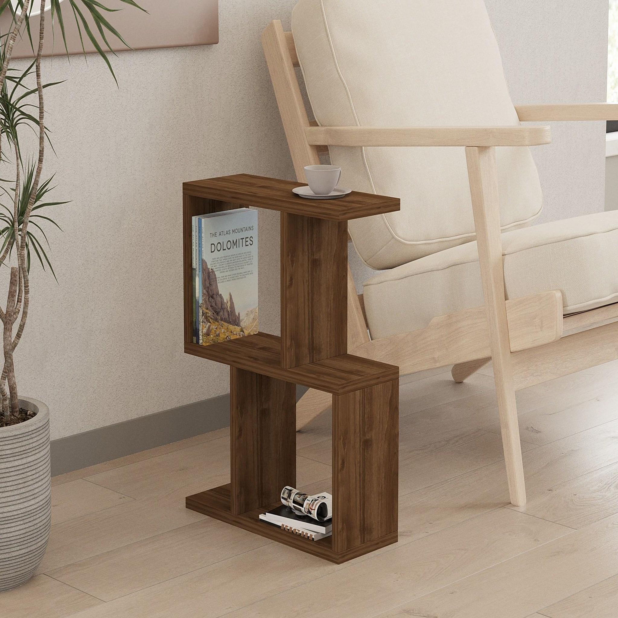 Voir la diapositive 2 : Habitat et Jardin Table d'appoint en bois  zet  - 45 x 17 x 51 cm - noyer
