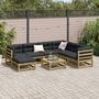 Voir la diapositive 3 : VIDAXL Salon de jardin 8 pcs avec coussins bois de pin impregne