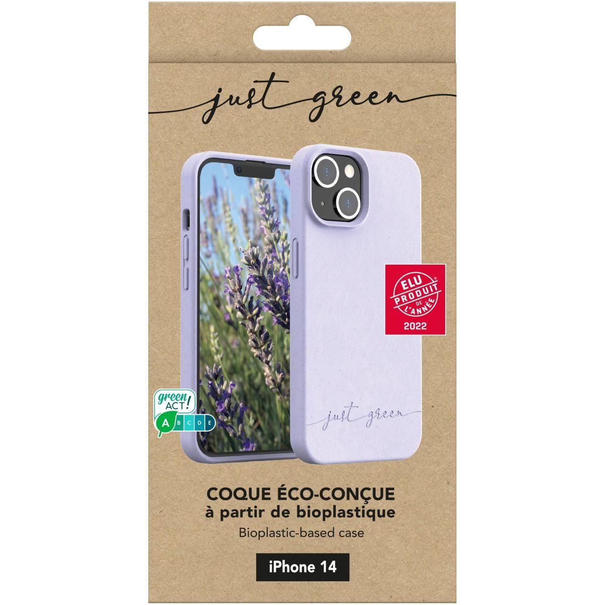 JUST GREEN Coque iPhone 14 Bio Lavande
