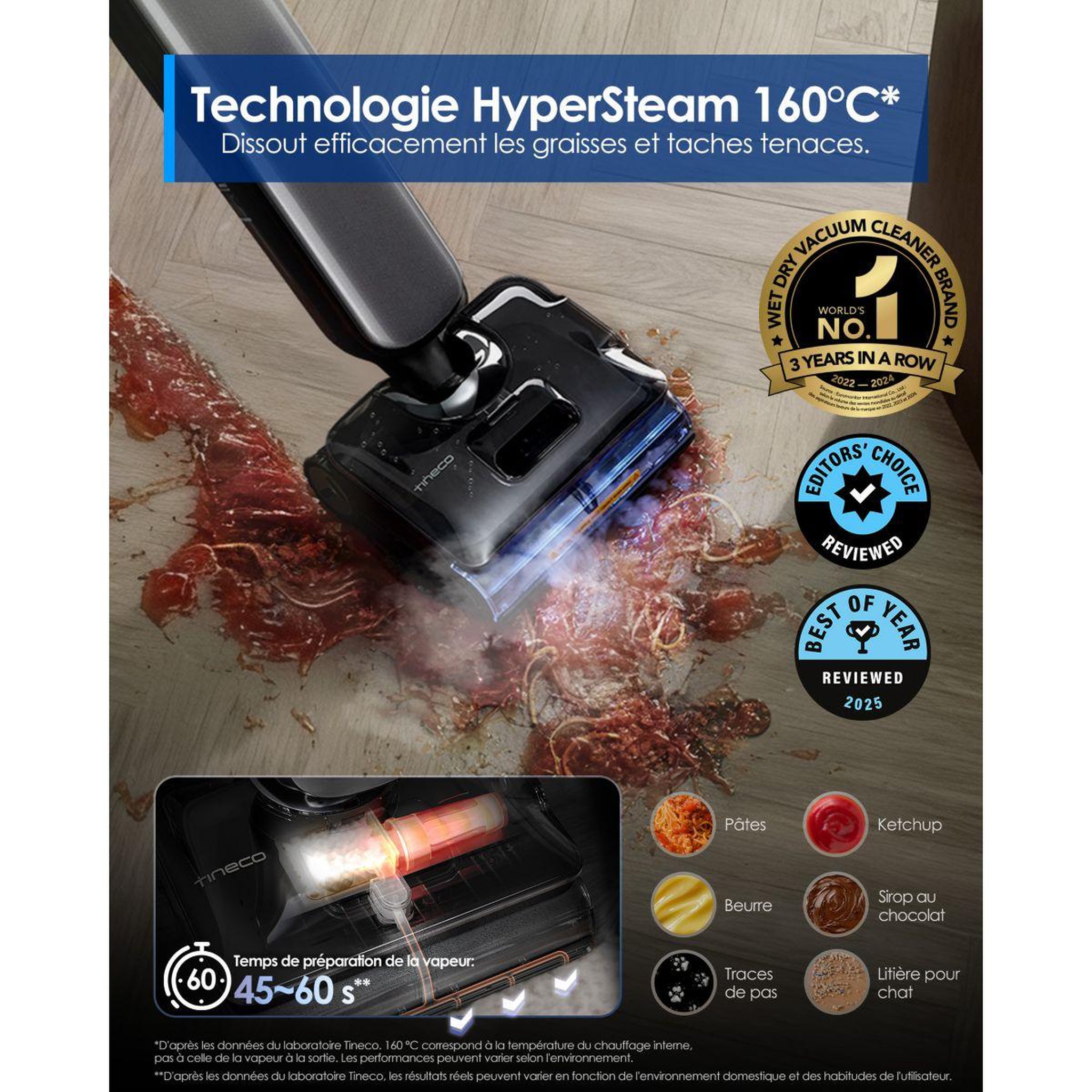 Voir la diapositive 3 : TINECO Aspirateur laveur floor one s9 artist pro avec fonction vapeur