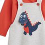 Voir la diapositive 2 : IN EXTENSO Ensemble salopette + t-shirt manches longues bébé garçon